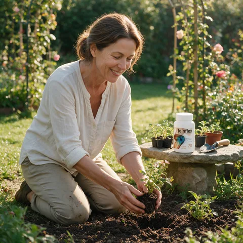 Mujer trabajando en su jard&iacute;n